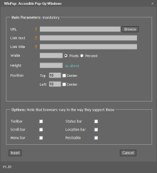 WinPop add-in dialog